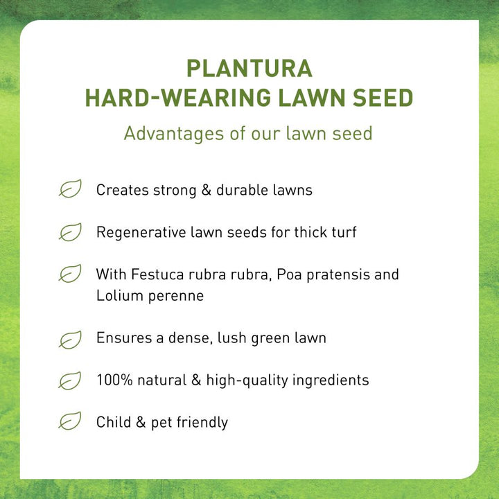 Plantura Hard-Wearing Lawn Seed advantages