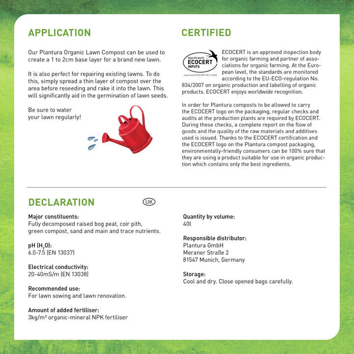 Declaration of Plantura Organic Lawn Compost