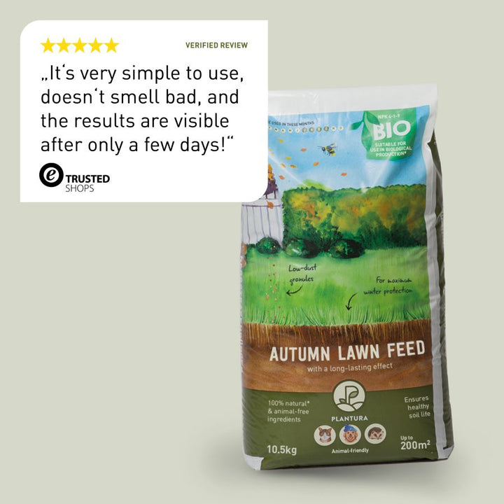 Review of autumn lawn fertiliser by Plantura